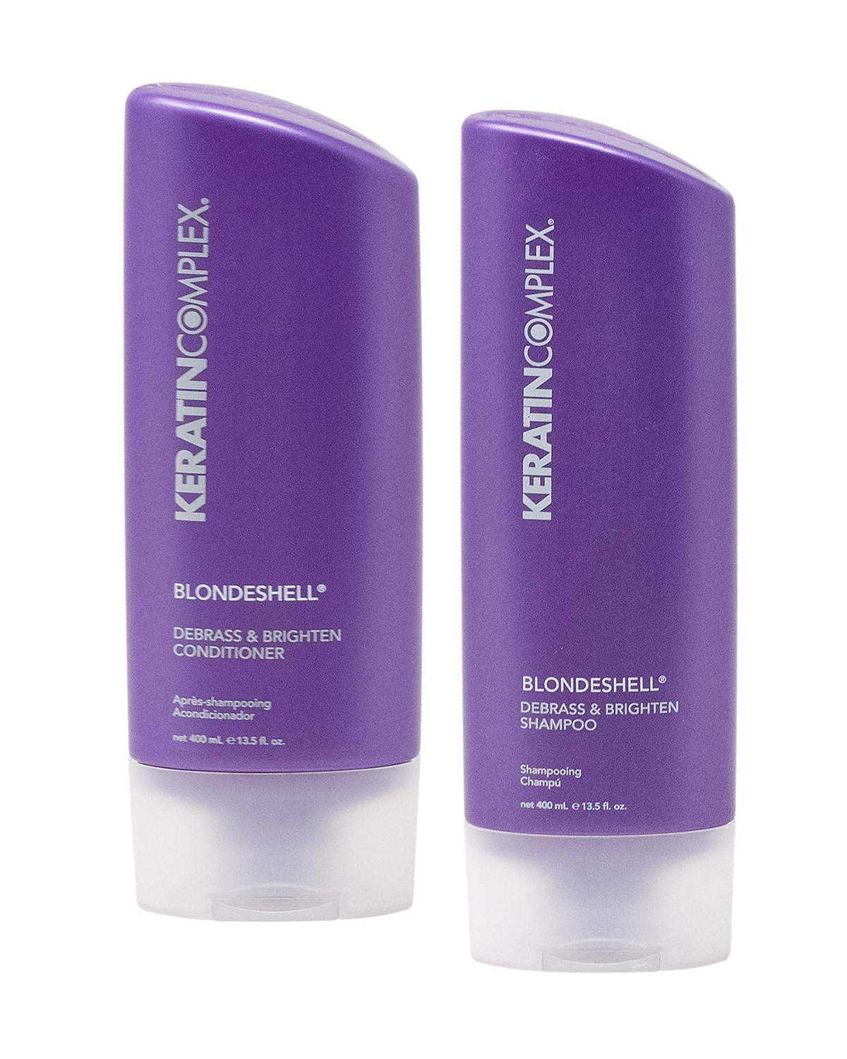Keratin Complex Blondeshell Debrass and Brighten Purple Shampoo and Conditioner for Blonde Hair, 13.5 Fl. Oz. Value Pack!