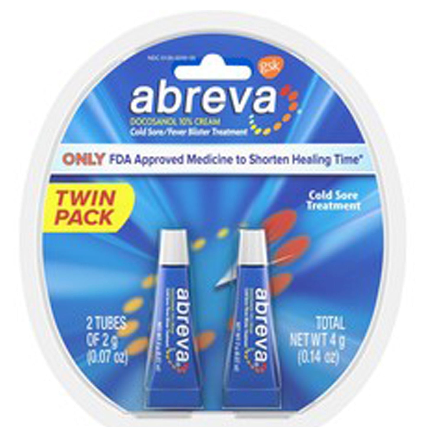 Abreva Cold Sore Cream Tube Twin Pack 4 gm