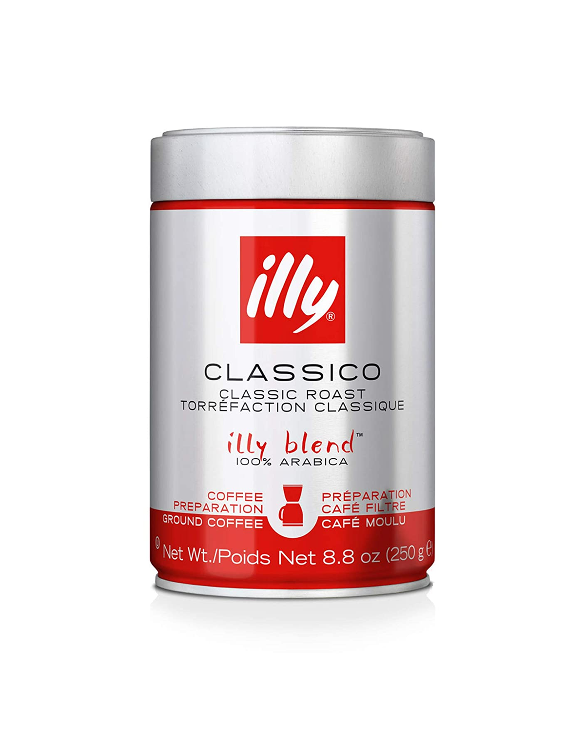 illy CLASSICO Classic Roast 100% Arabica Ground Coffee