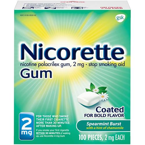 Nicorette Spearmint Burst 2mg 100 ct