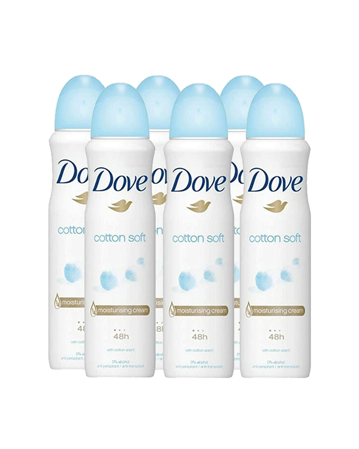 Dove Cotton Soft Antiperspirant Spray 150ml 6-Pack - International Version