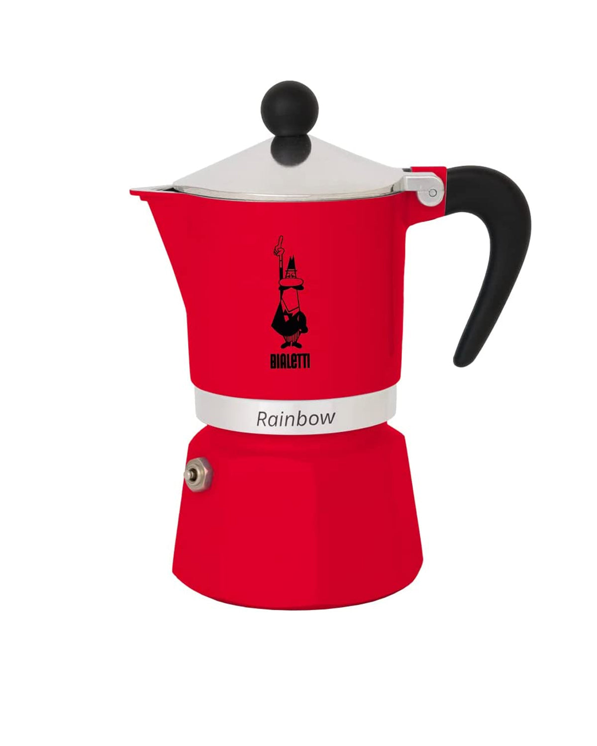 Bialetti 4963 Rainbow Stovetop Espresso Maker, Red 6 Cups