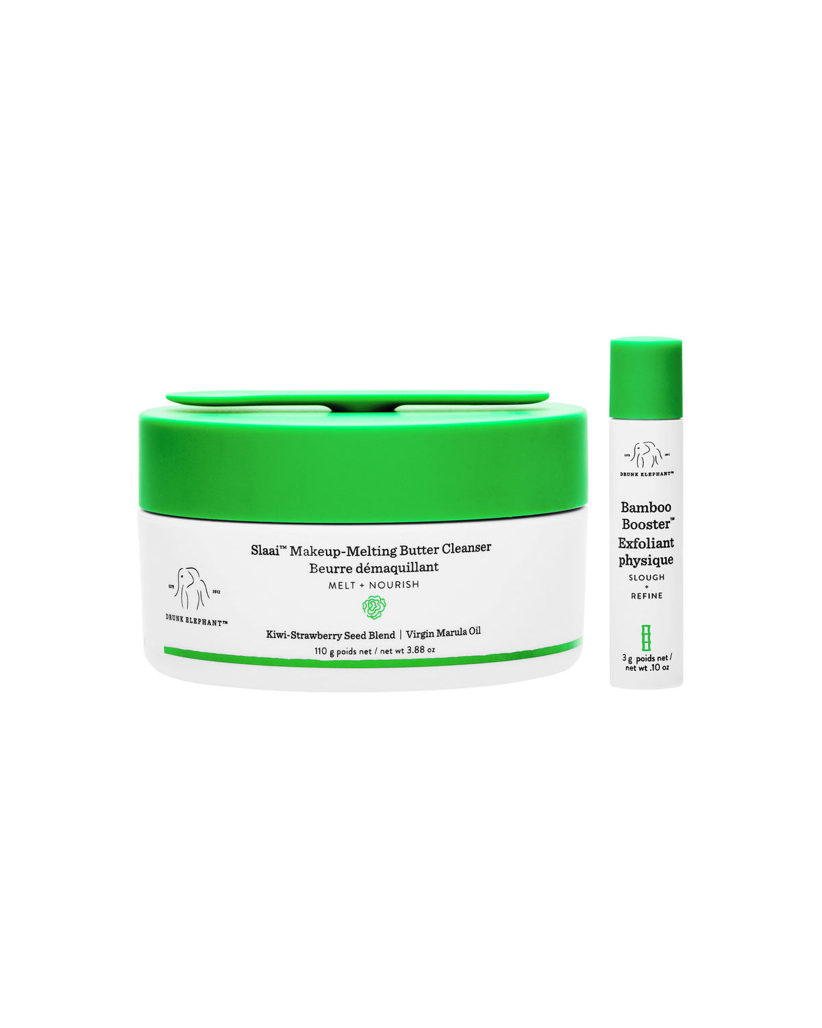 Drunk Elephant Slaai Makeup-Melting Butter Cleanser and Bamboo Booster 3.88Oz