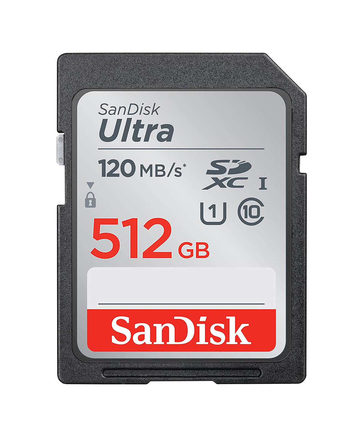 SanDisk 512GB Ultra SDXC UHS-I Memory Card 120MB/s, C10, U1, Full HD, SD Card