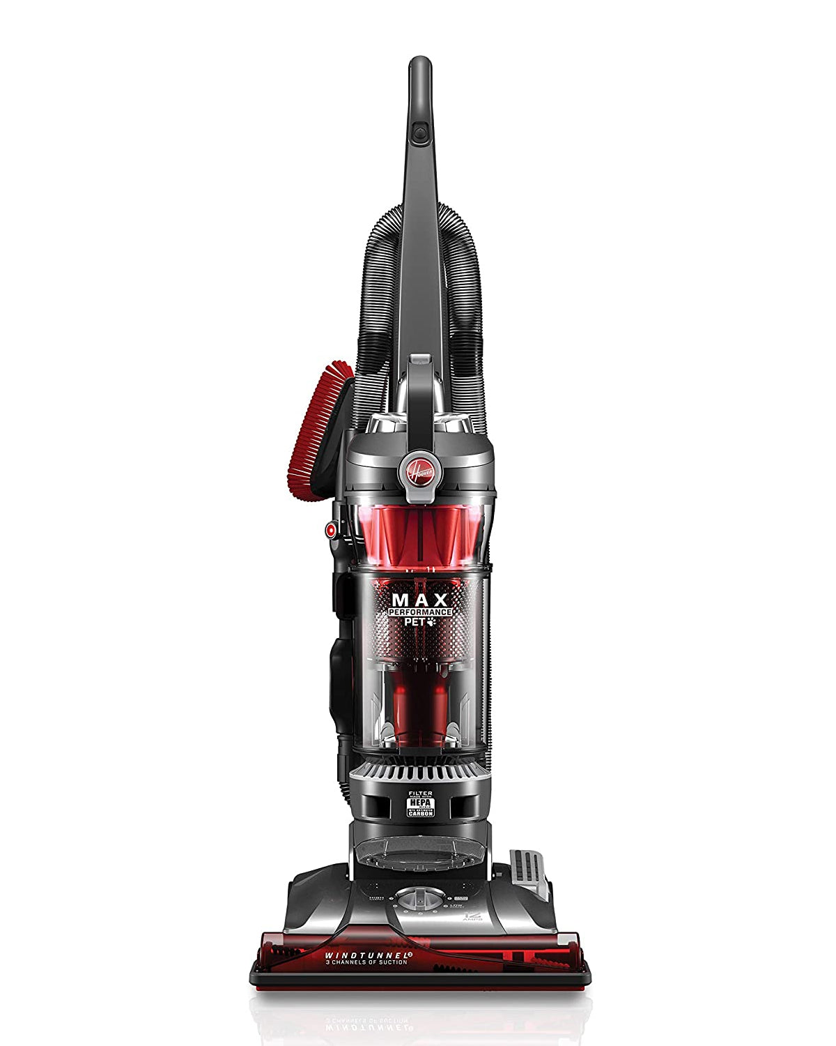 Hoover WindTunnel 3 Max Performance Pet, Bagless Upright Vacuum Cleaner HEPA Filter UH72625 Red