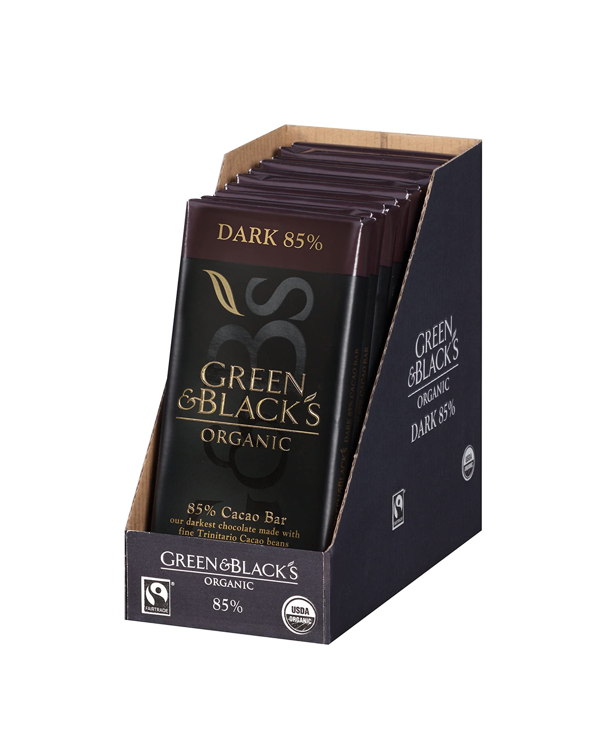 Green & Black's Organic Dark Chocolate Dark 85% Cacao 10-Pack
