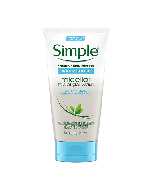 Simple Sensitive Skin Experts Water Boost Micellar Facial Gel Wash 5-oz